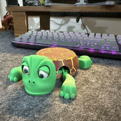 TurtleHaha Coaster – Funny Popping Eyes Stress Relief Toy 3D Printed